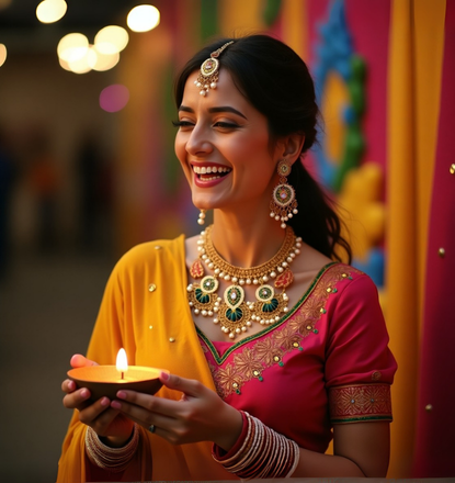 Festive girl with jewellery